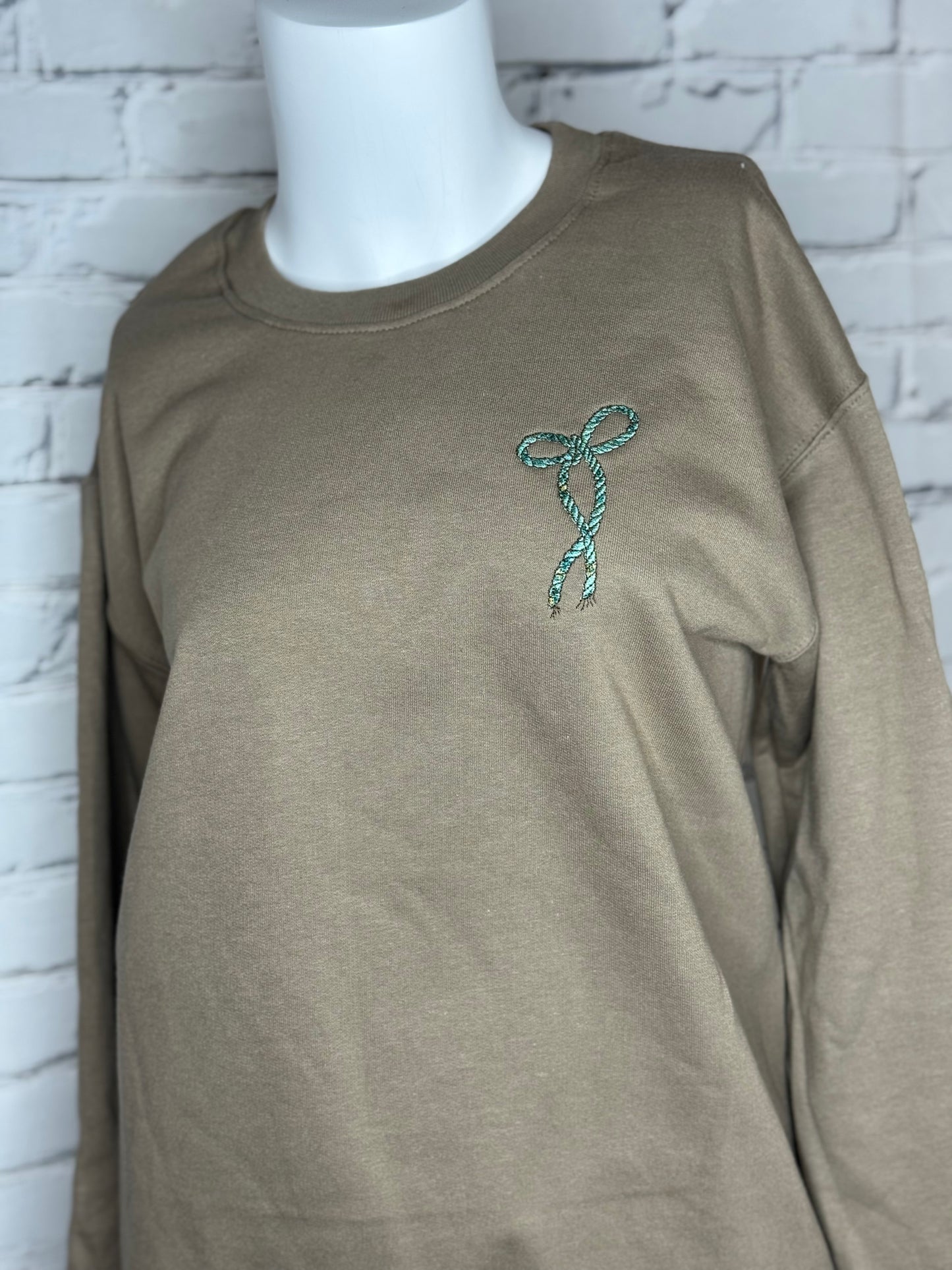 Embroidered Bow Crew
