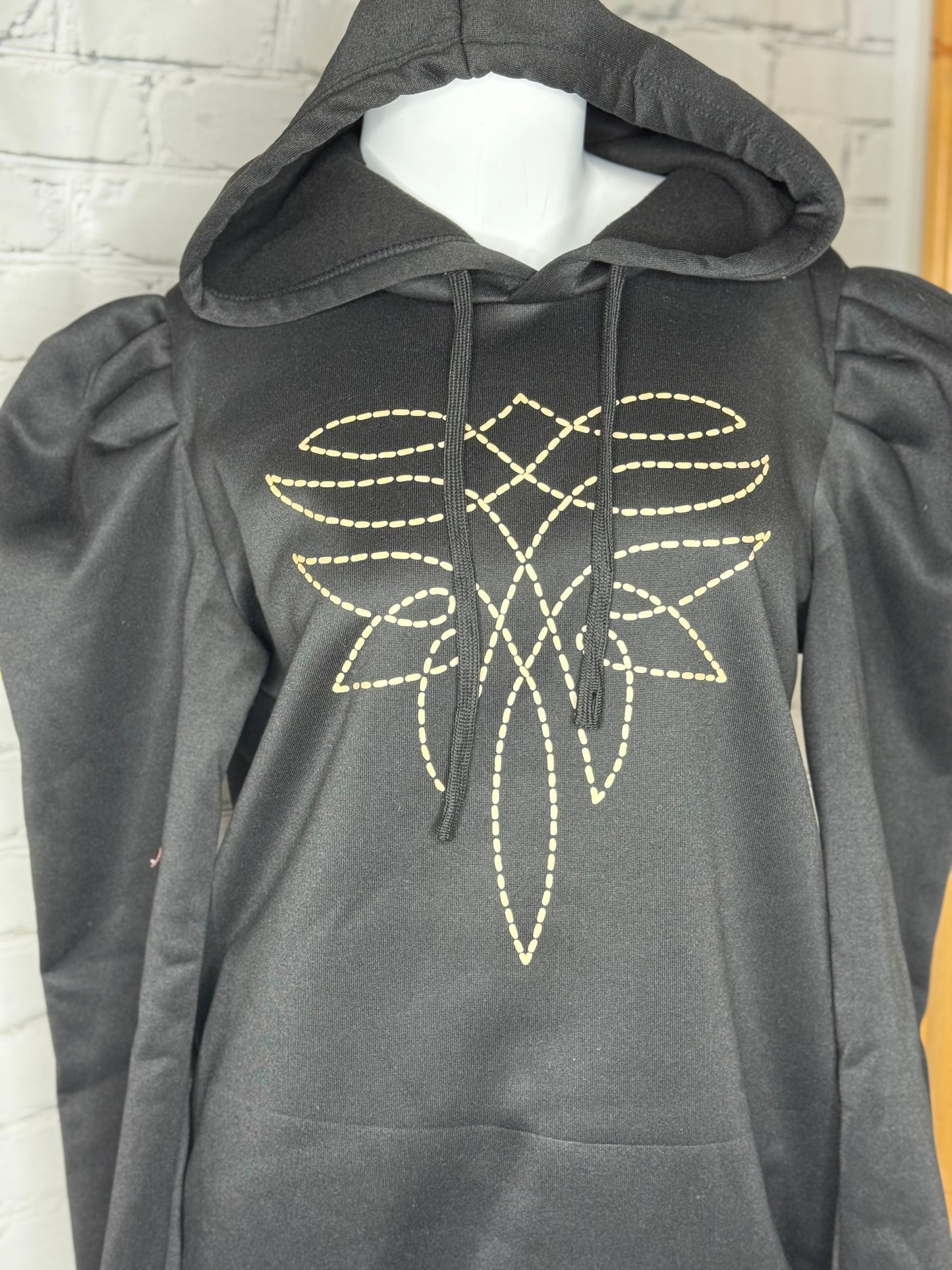 Puffed Shoulders Bootstitch Hoodie