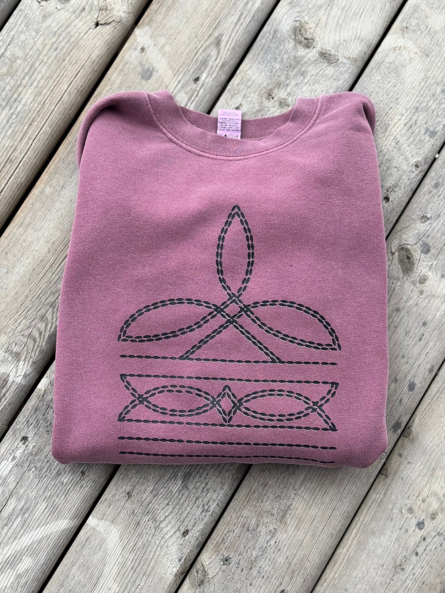 Mauve Bootstitch Crew
