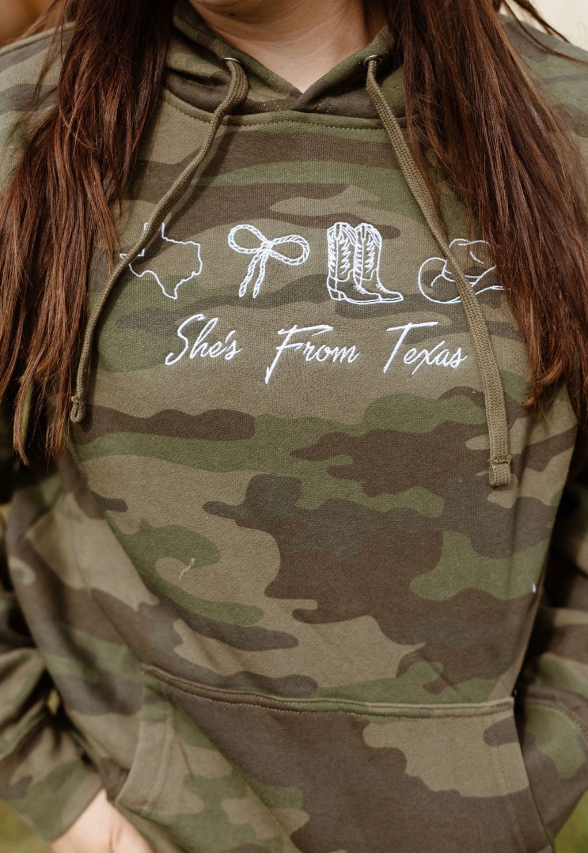 She’s From Texas Embroidered Hoodie