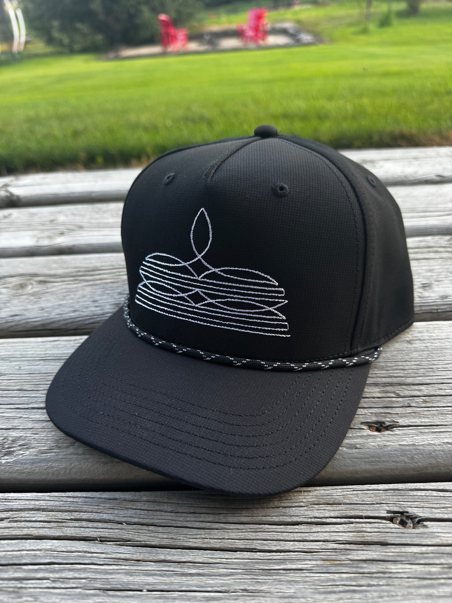 Black/ Black Bootstitch Cap