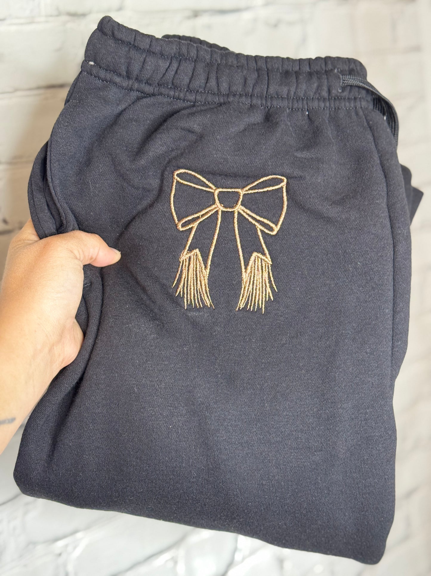 Embroidered Bow Sweats