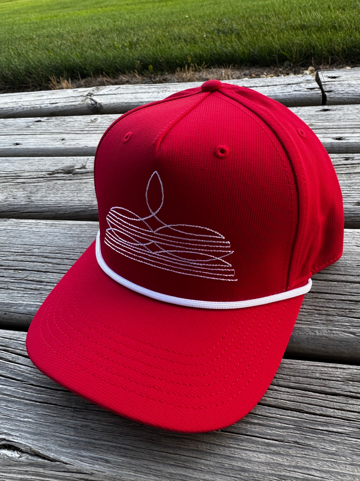 Red Bootstitch Cap