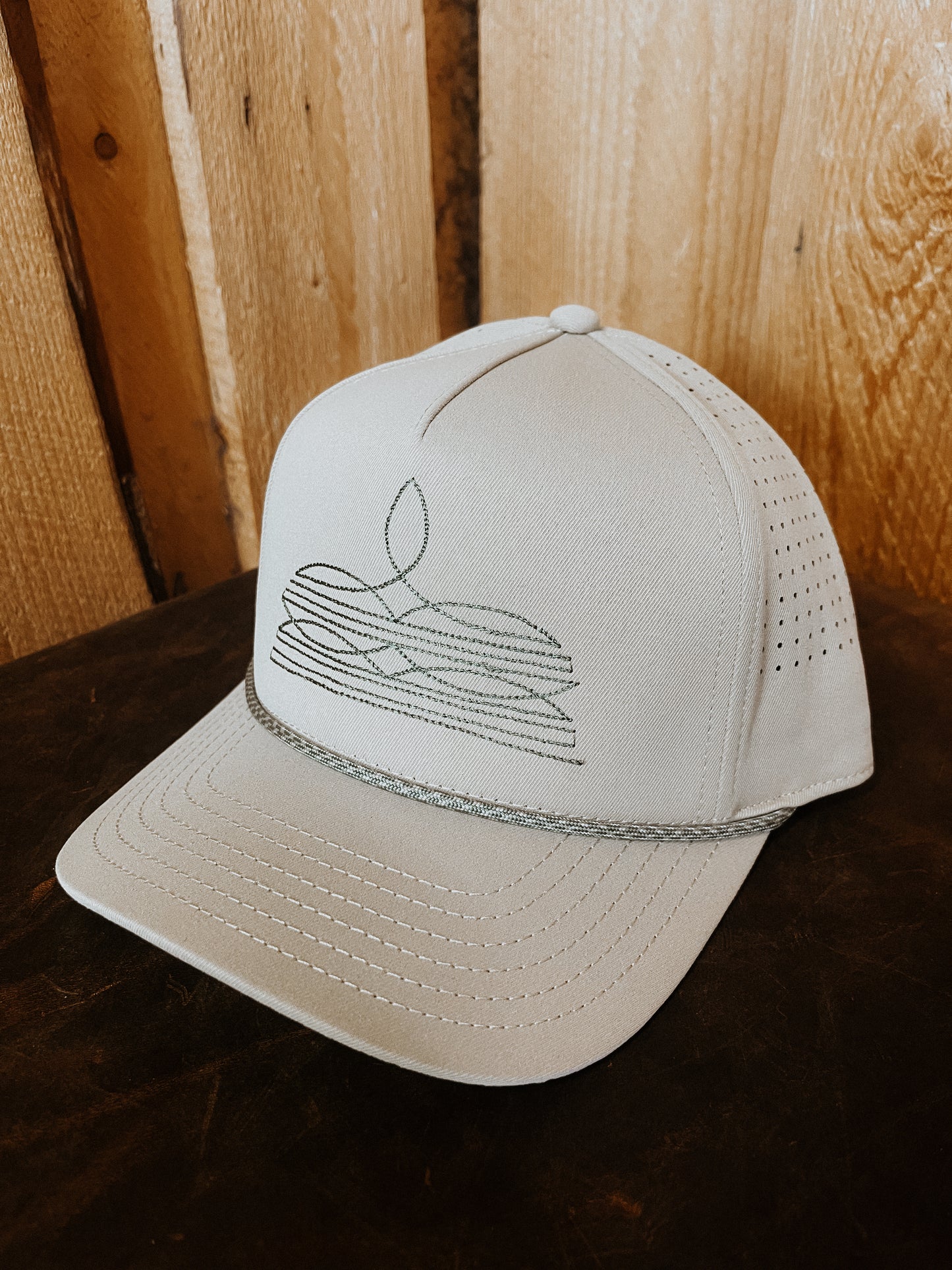 Cream Bootstitch Cap