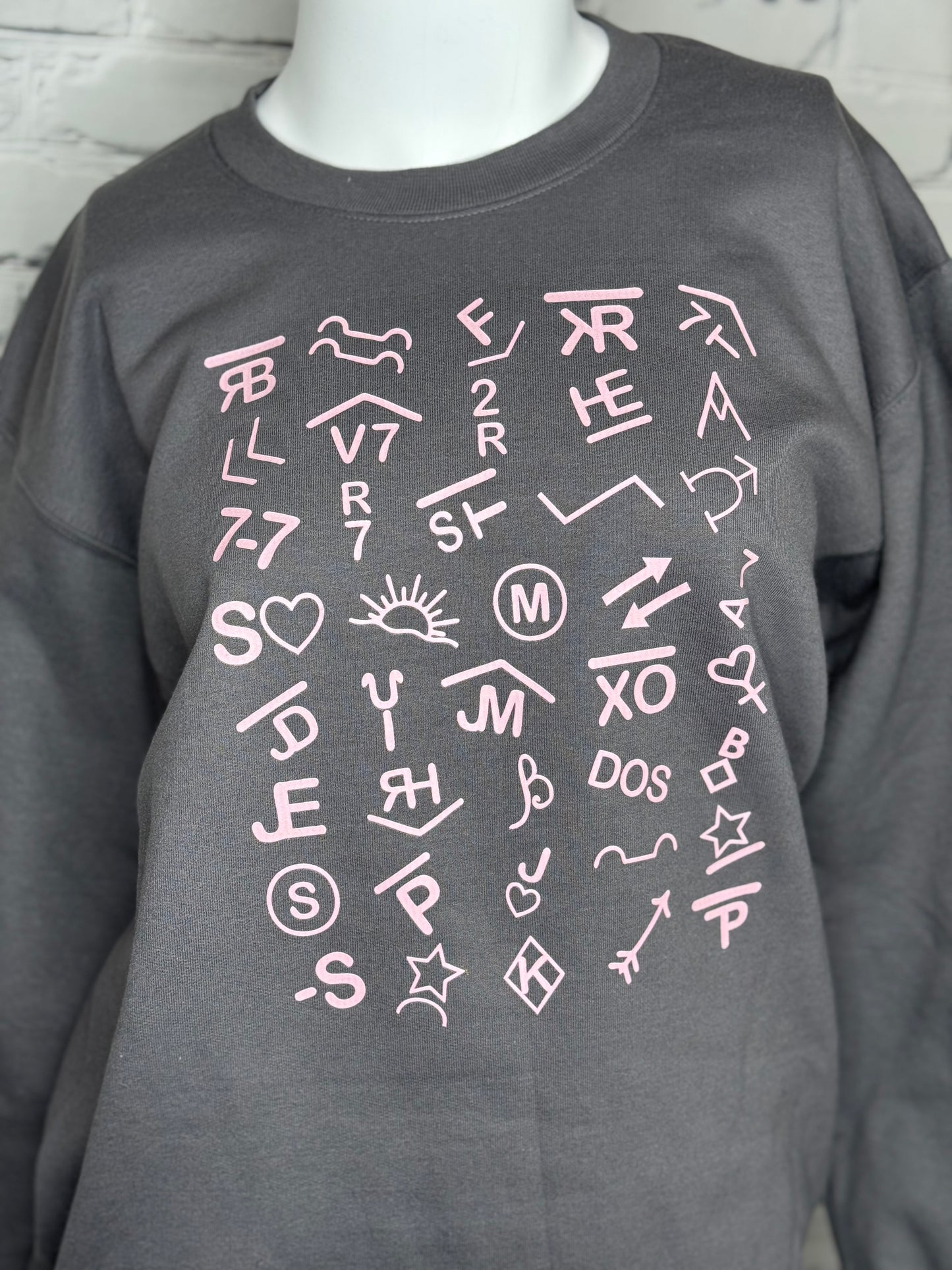 Charcoal & Pink Brand Crew