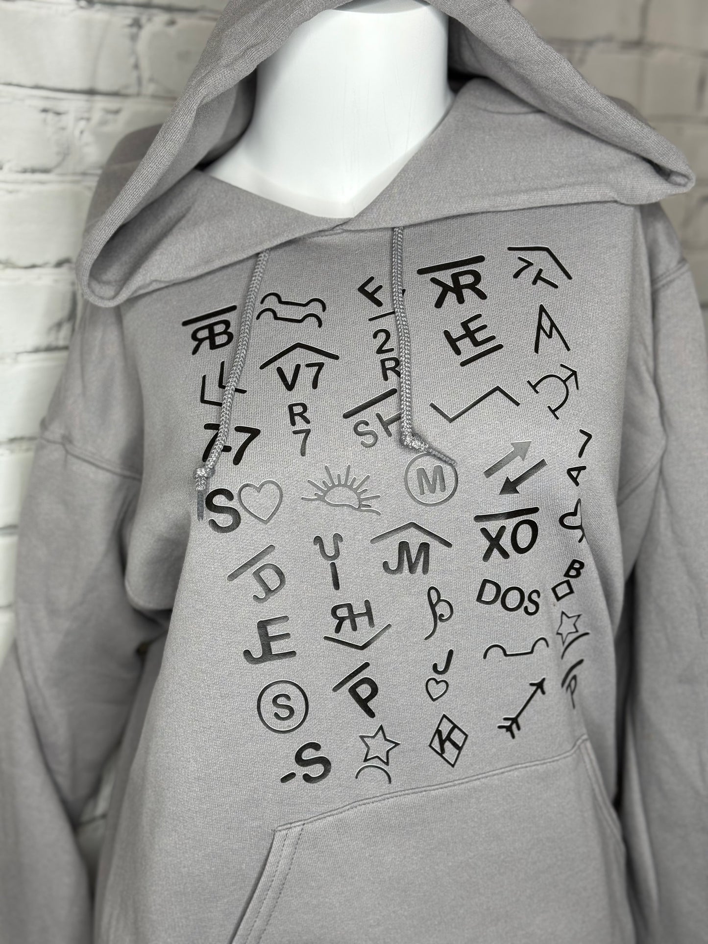 Grey Branded Hoodie