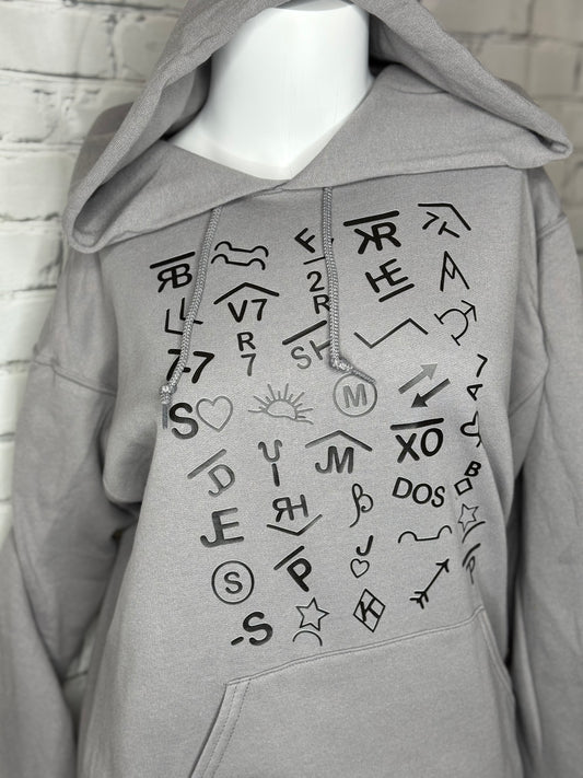 Grey Branded Hoodie