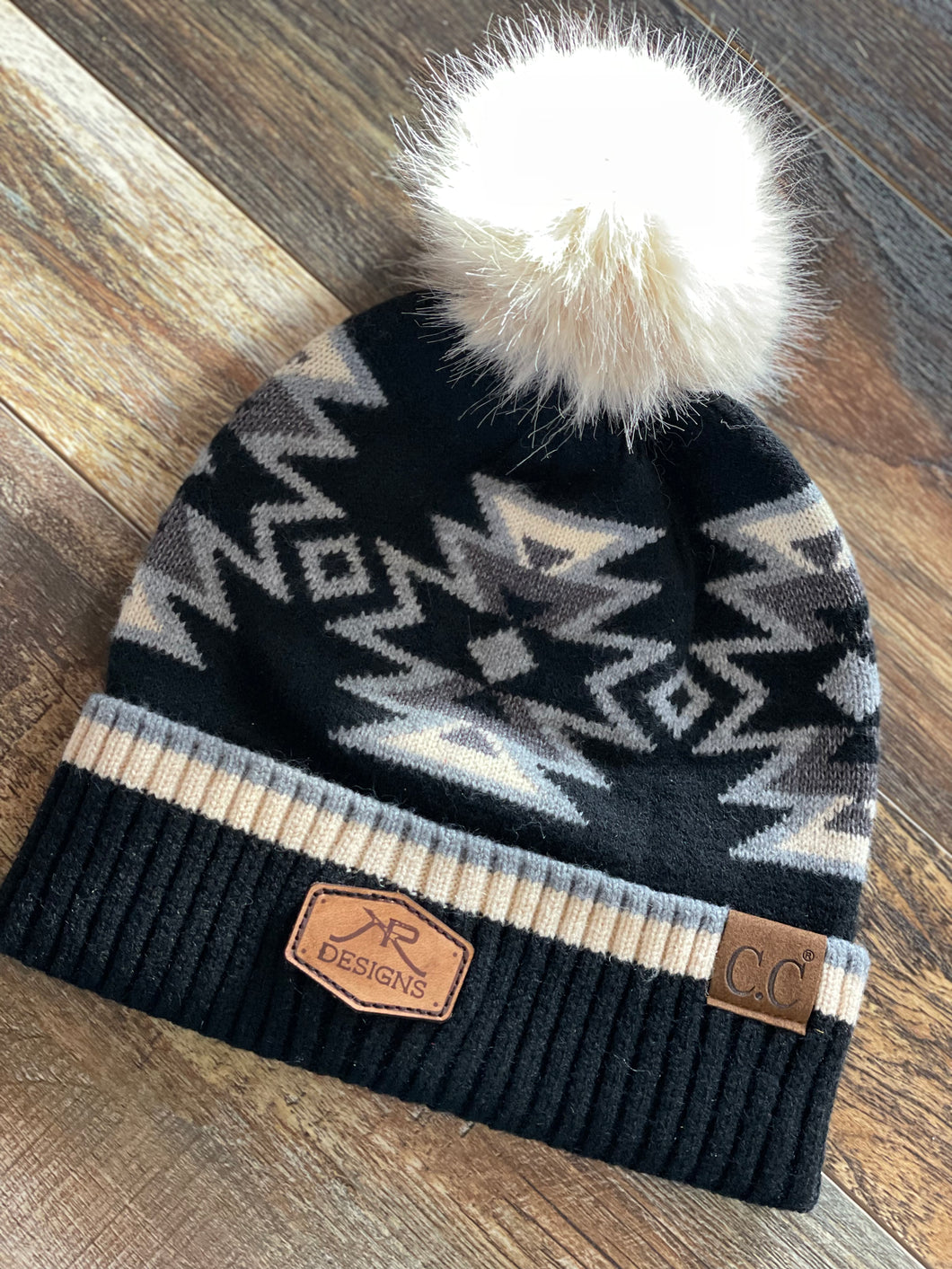 Black Aztec Beanie