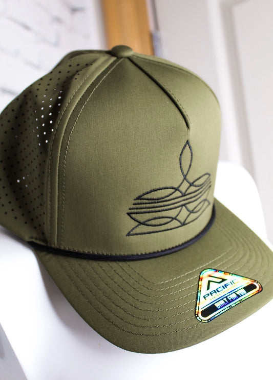 Olive Green Bootstitch Cap