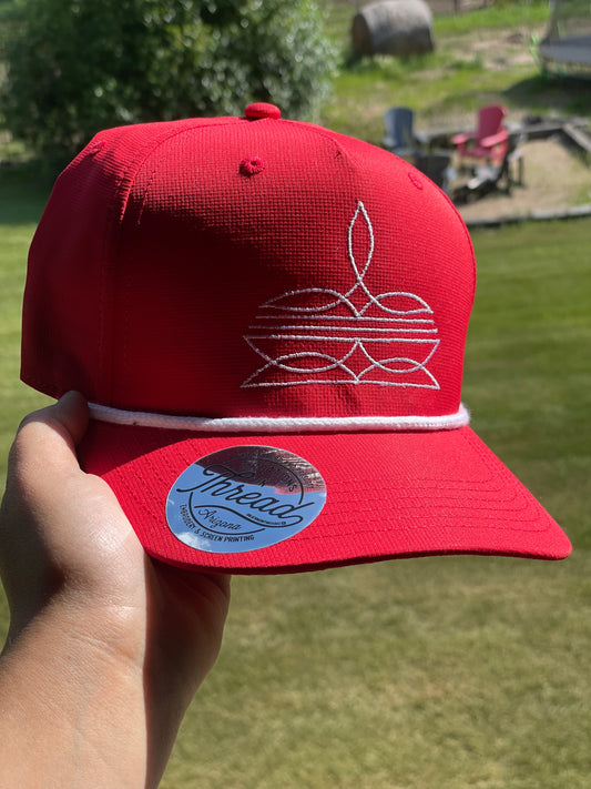 Red Bootstitch Trucker Hat