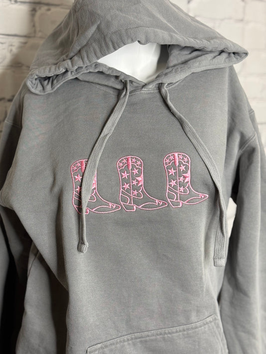 Triple Boots Embroidered Hoodie