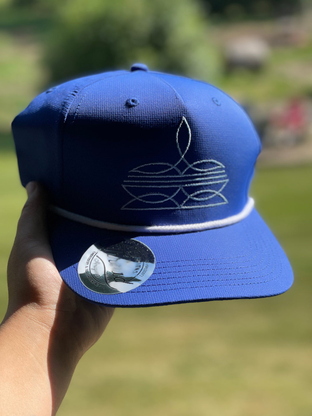 Royal Blue Bootstitch Trucker Hat