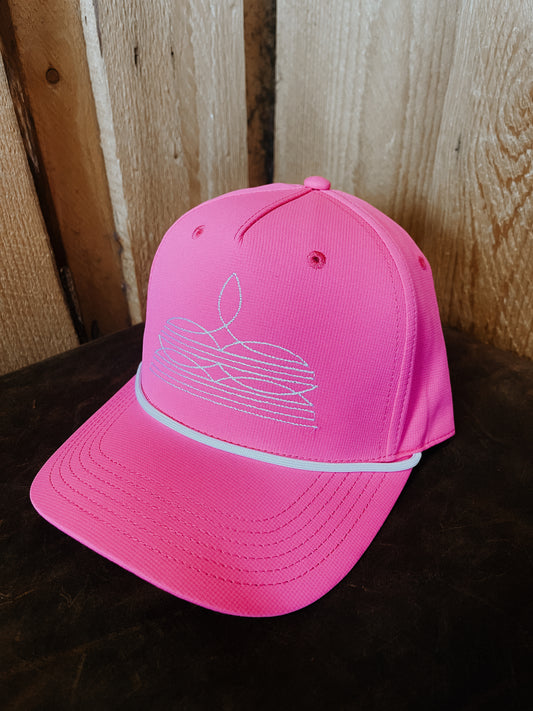 Hot Pink Bootstitch Cap