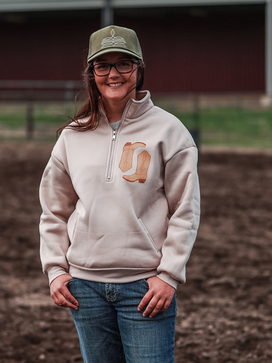 Tan Boots Quarter Zip