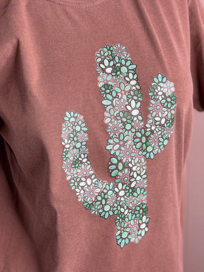 Turquoise Cactus Tee