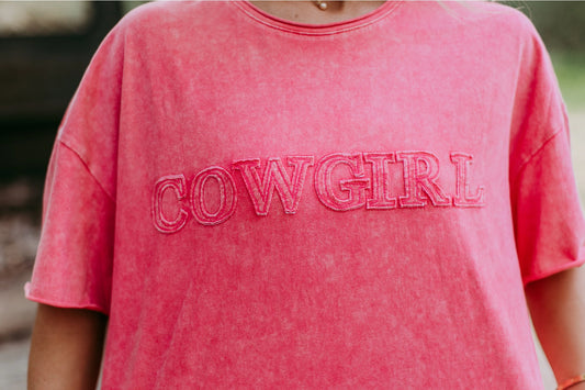 Cowgirl Acid Washed Tee