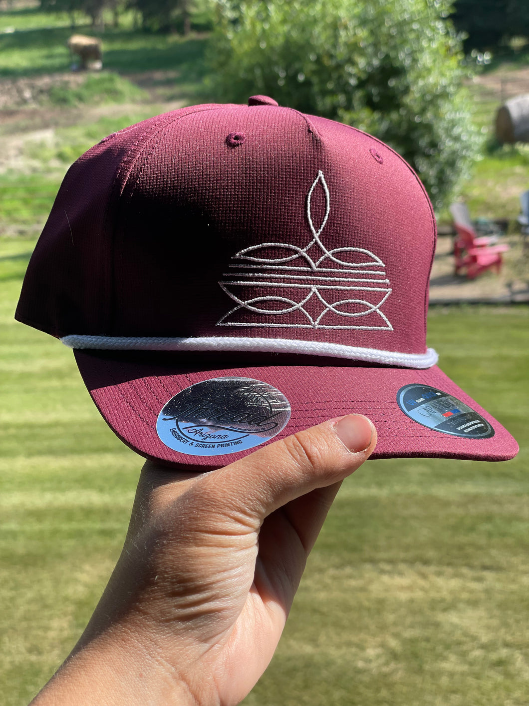 Maroon Bootstitch Trucker Hat