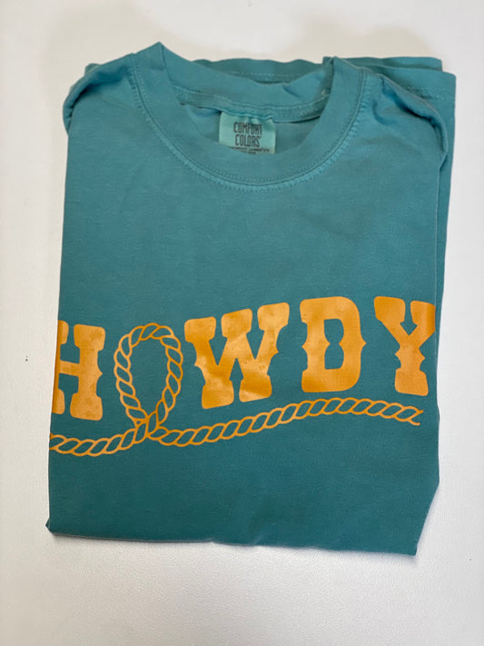 Teal Howdy Tee