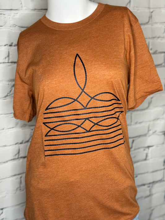 Orange Bootstitch Tee