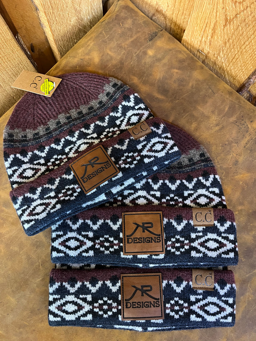 Maroon Aztec Beanie