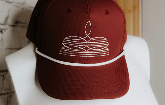 Maroon Bootstitch Cap