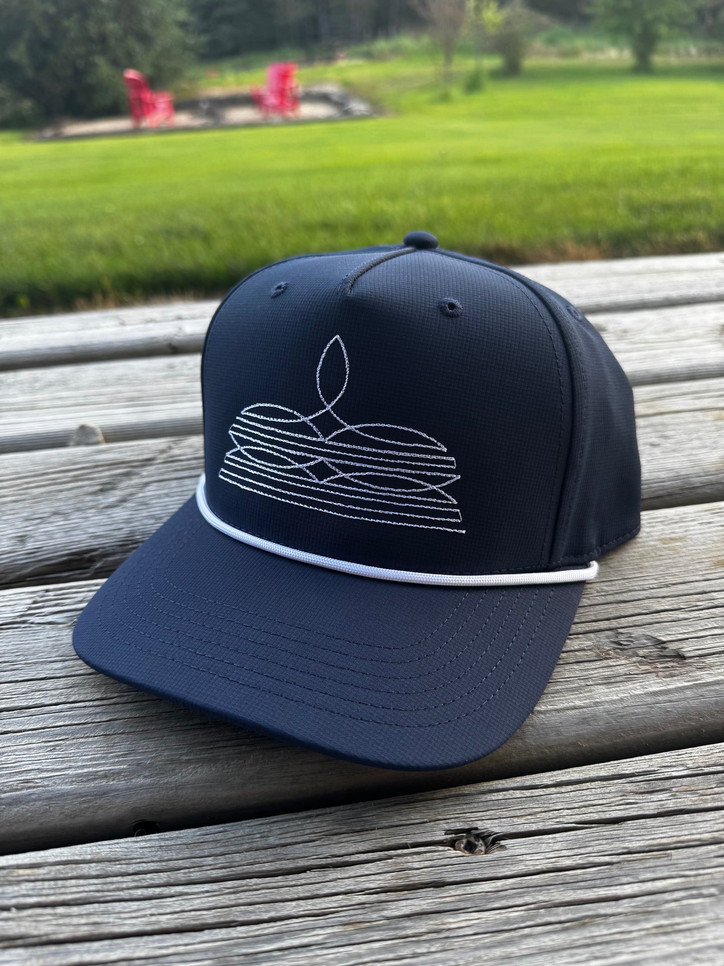 Navy Bootstitch Cap