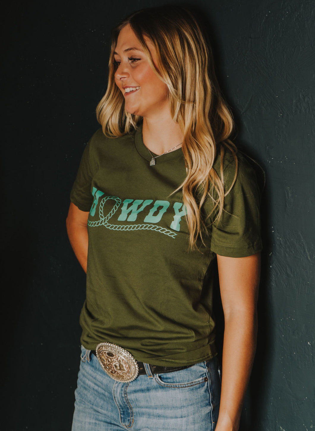 Olive Howdy Tee