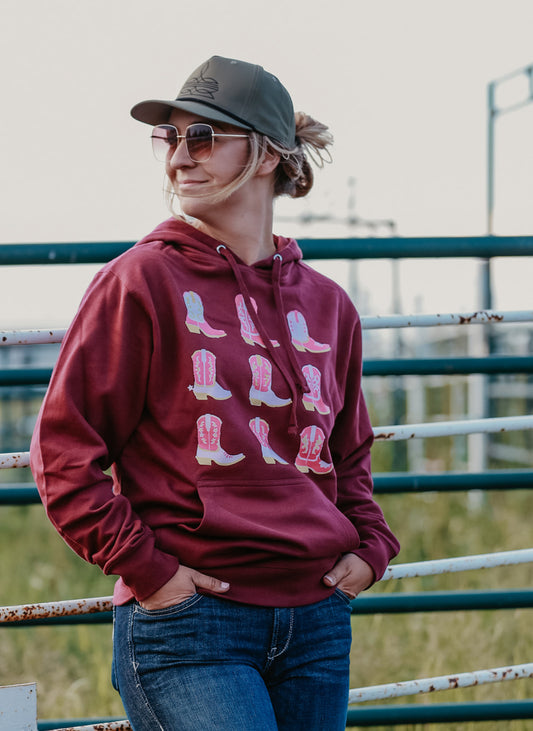 Maroon Boots Hoodie