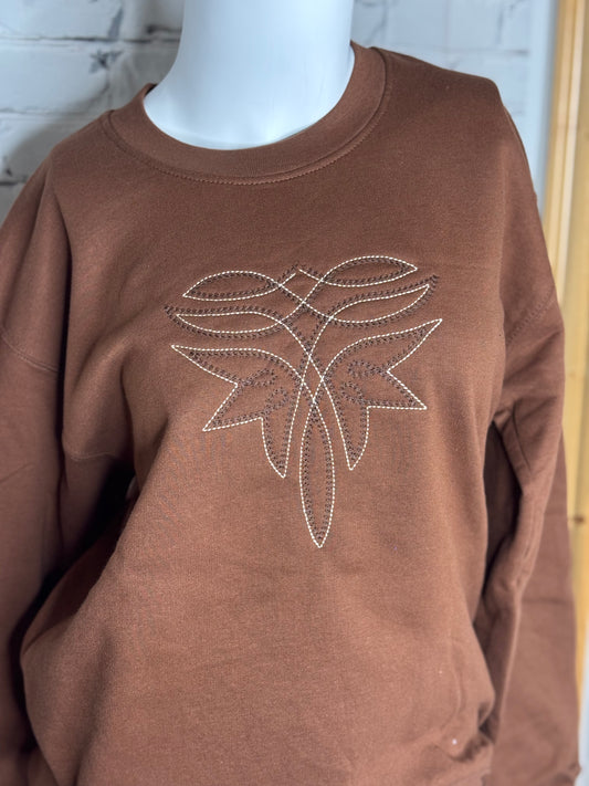Embroidered Bootstitch Crew