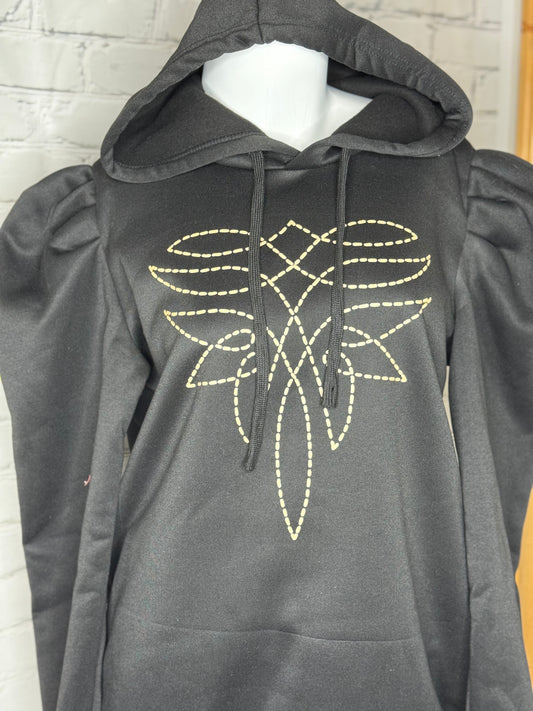 Puffed Shoulders Bootstitch Hoodie