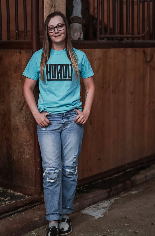 Turquoise Howdy Tee