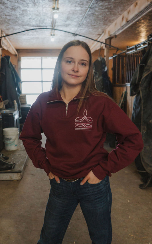 Maroon Stitched 1/4 Zip