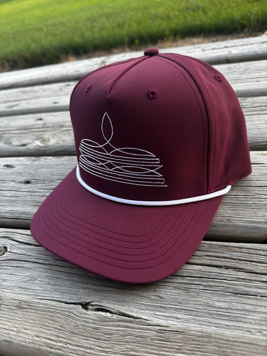 Maroon Bootstitch Cap