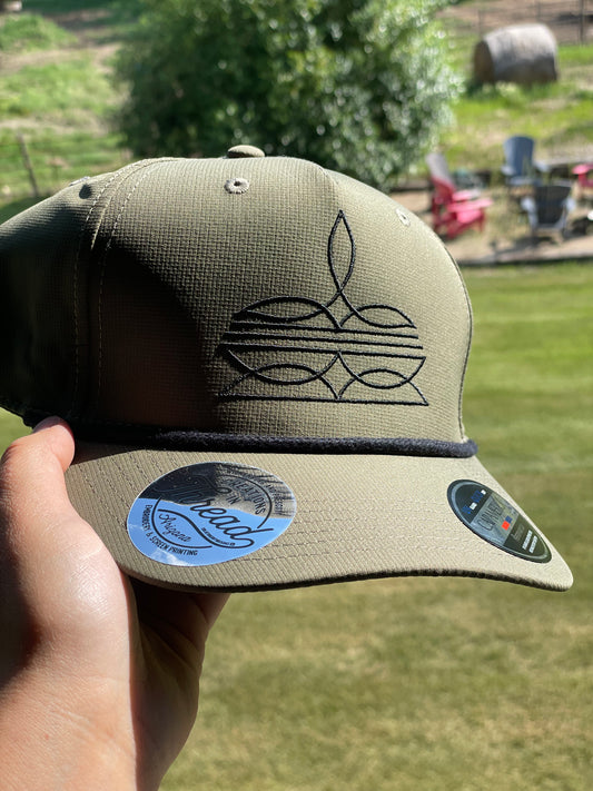 Olive Bootstitch Trucker Hat