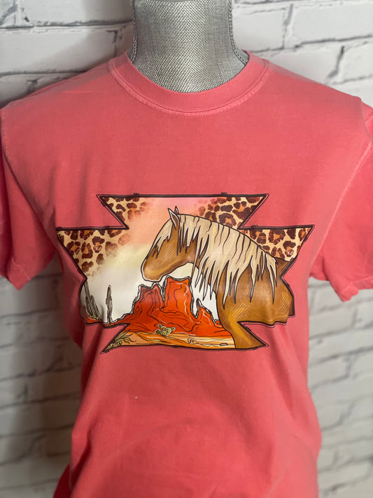 Coral Mustang Tee