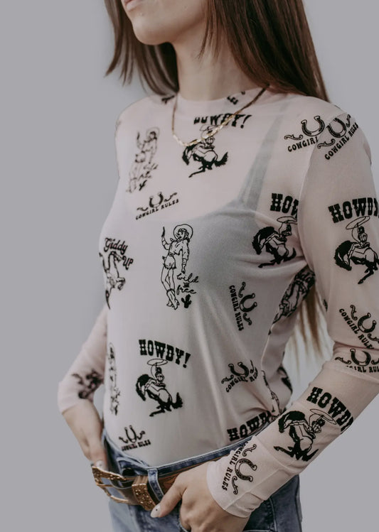 Giddy Up Mesh Top