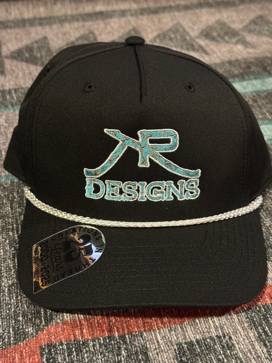 Black Branded Turquoise Cap