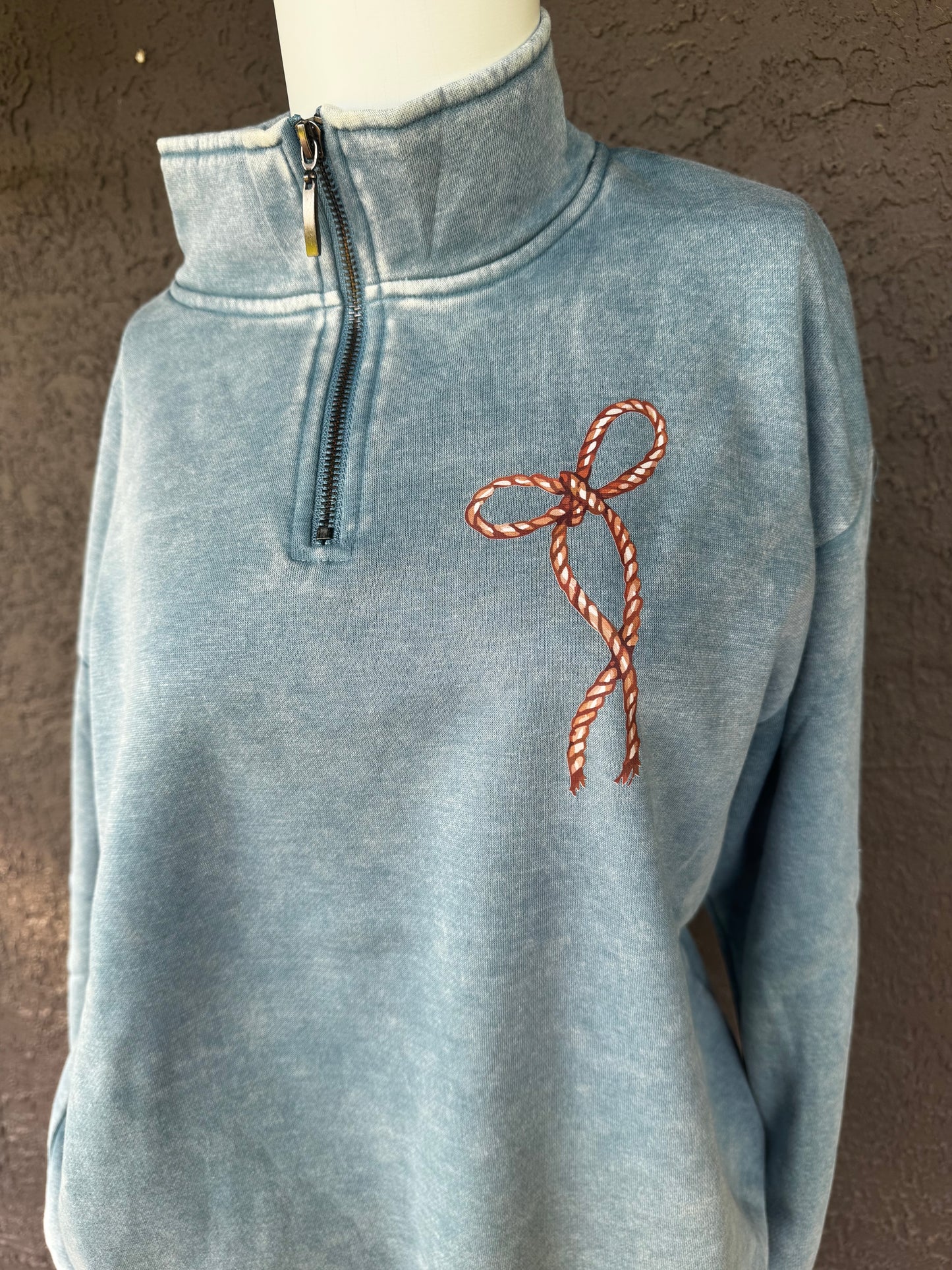 Blue Bow 1/4 Zip