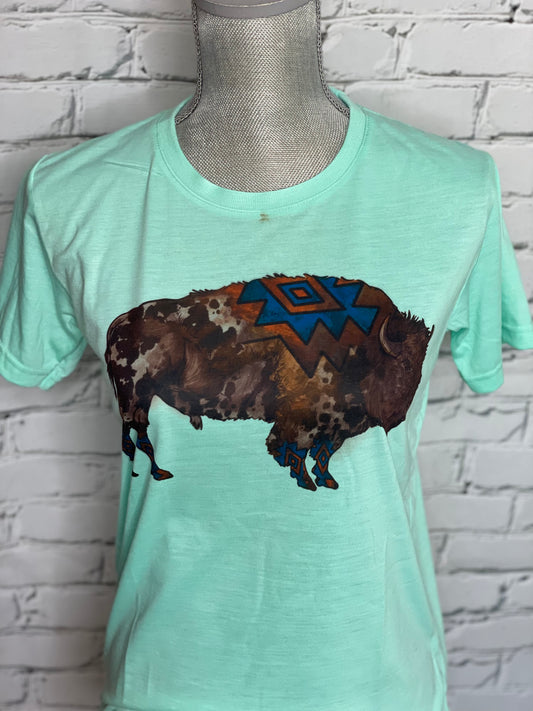 Mint Bison Tee