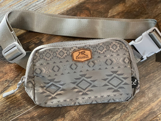 Grey Aztec Fanny Pack