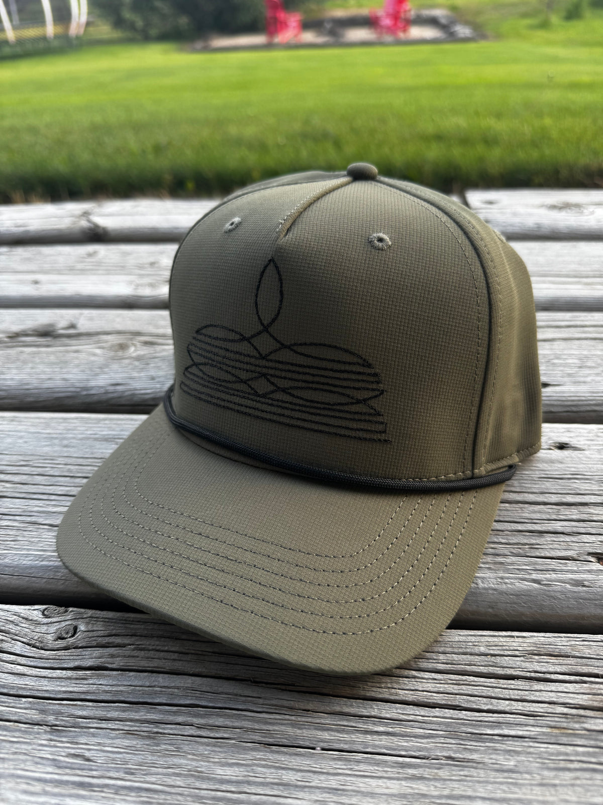 Military Green Bootstitch Cap