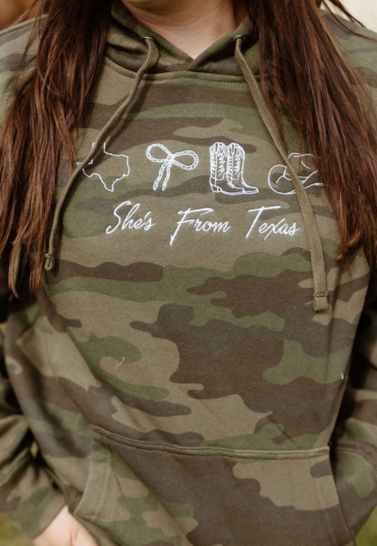 She’s From Texas Embroidered Hoodie