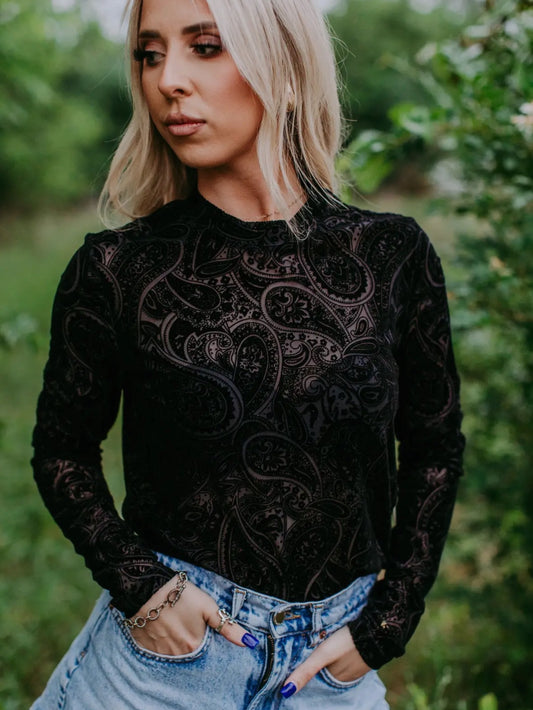 Paisley Mesh Top