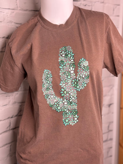 Turquoise Cactus Tee