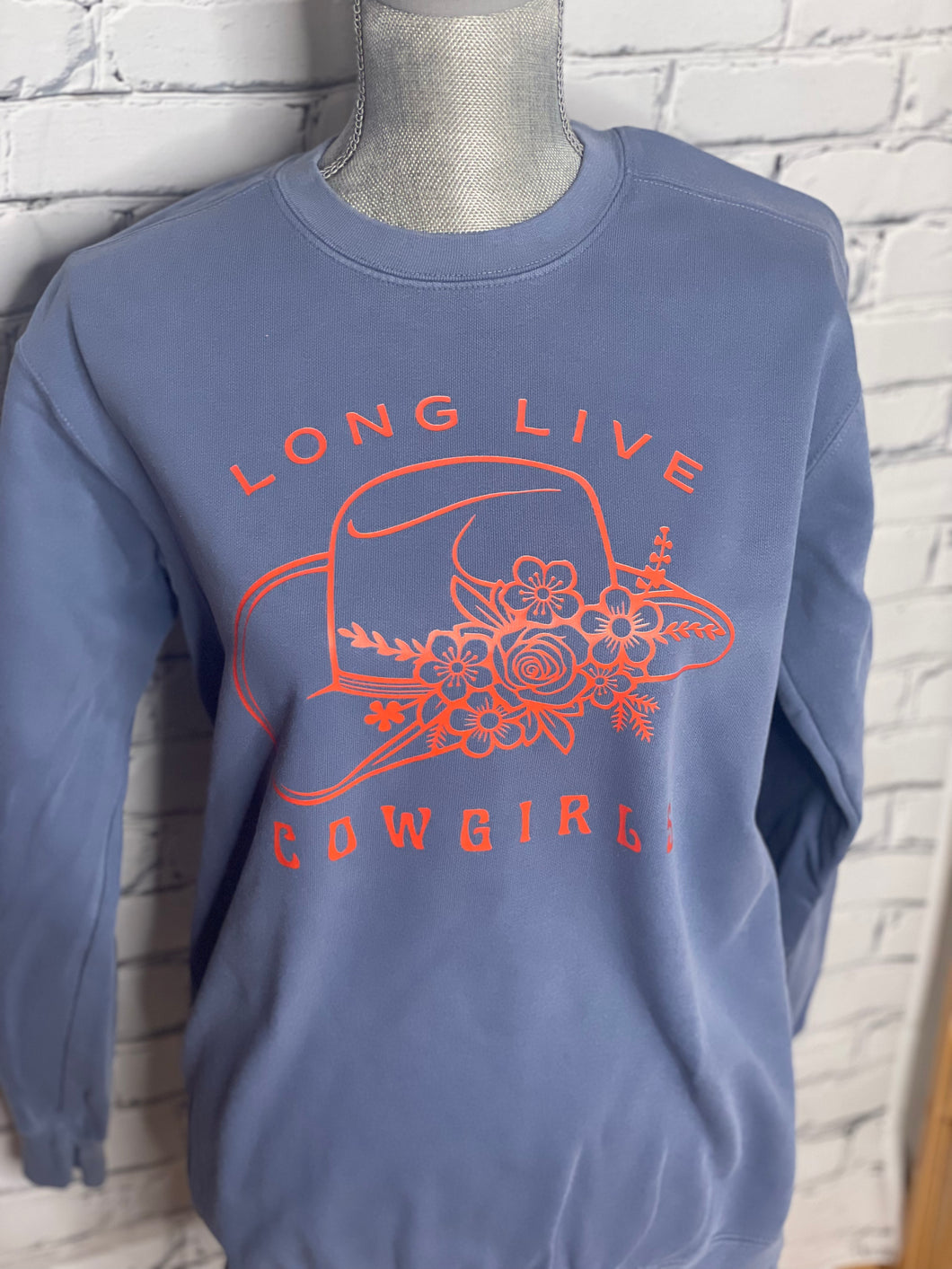 Long Live Cowgirls Denim Blue Crew