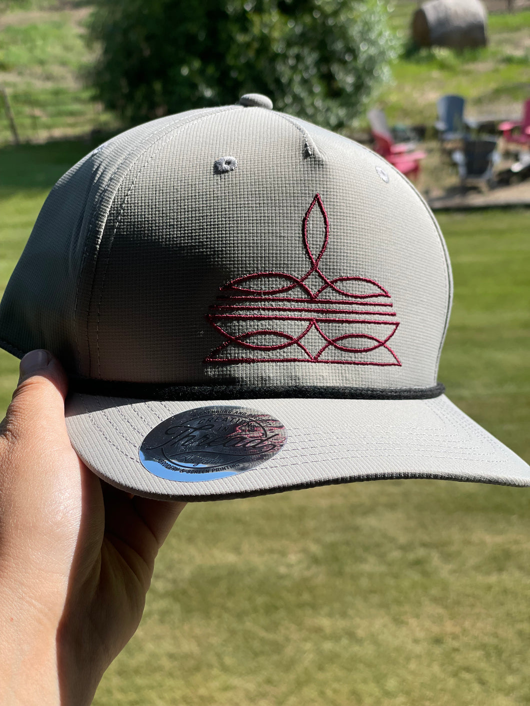 Grey Bootstitch Trucker Hat