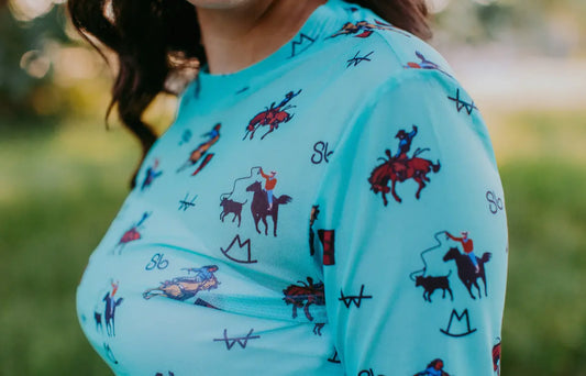 Branded Bronc Mesh Top