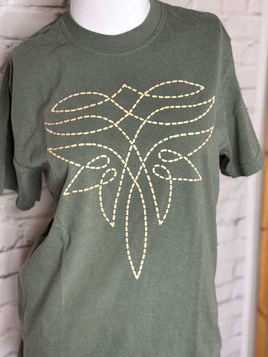 Olive Bootstitch Tee