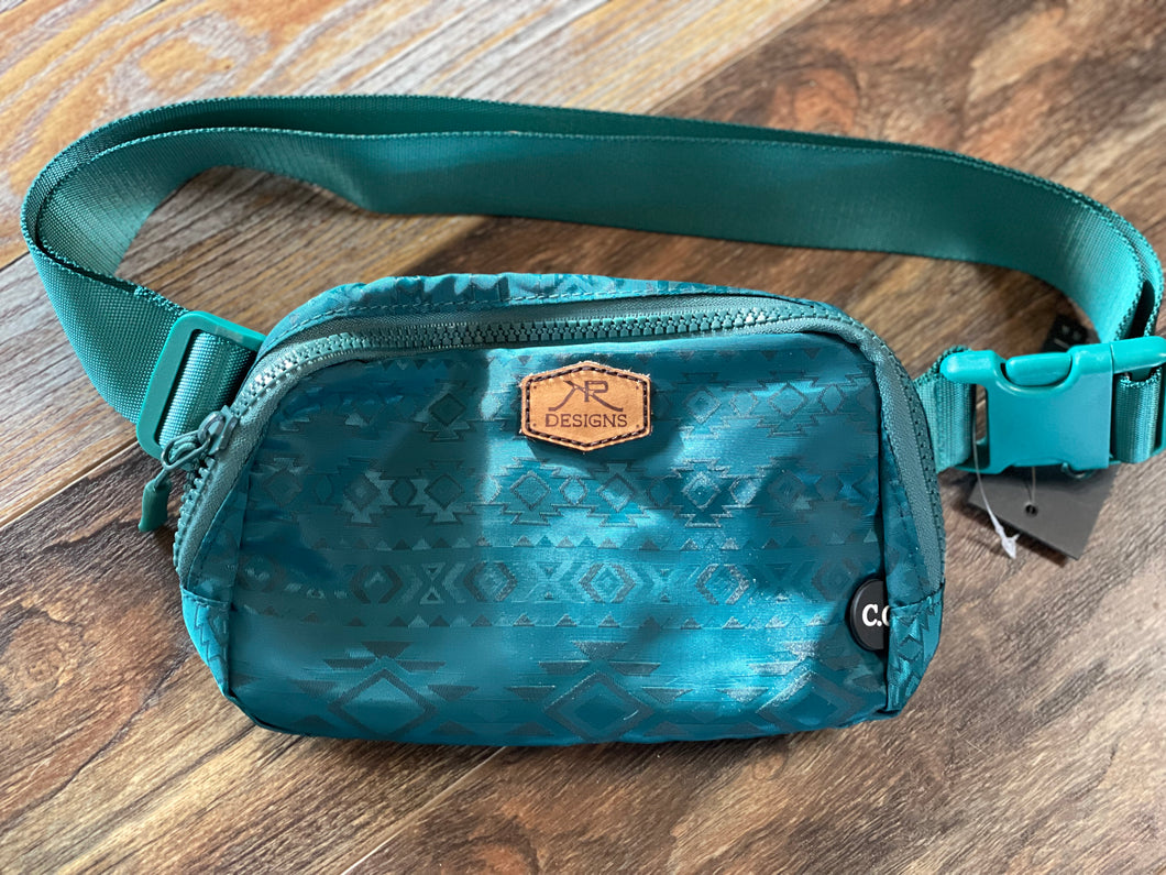 Teal Aztec Fanny Pack