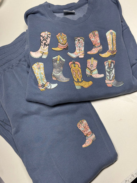 Blue Boots Sweatsuit Crewneck